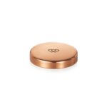 Luxury engraved rose gold tone 9cl mini candle lid for a STILL positive energy candle supplied by The Universal Soul Company