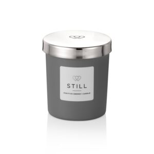 Positive Energy Mini Candle STILL in Matt Grey 9cl with a Rose Gold Mini Candle lids - The Universal Soul Company